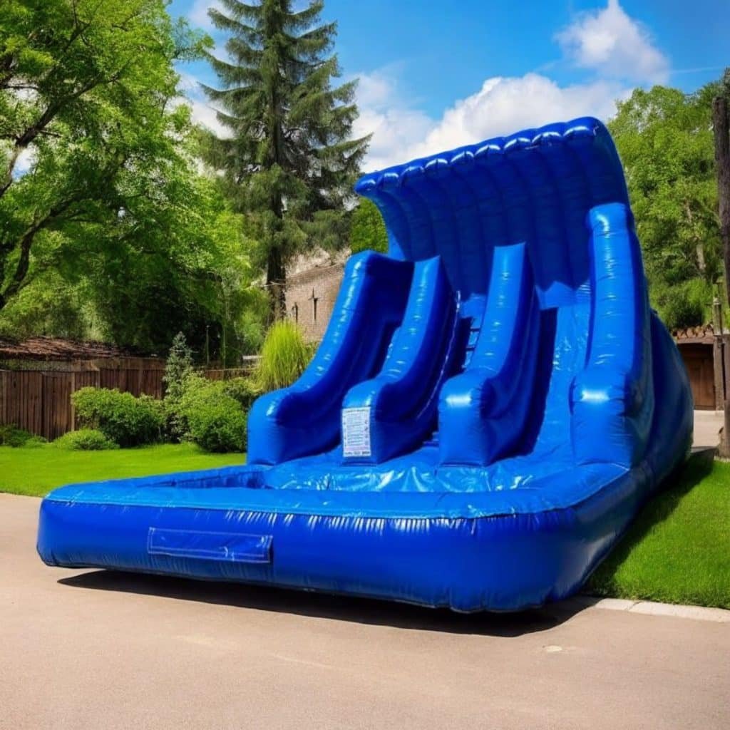 Water Slide Rentals in Katy & Fulshear, TX 18ft Blue Beast inflatable water slide rental in Katy TX by Jumpers Texas