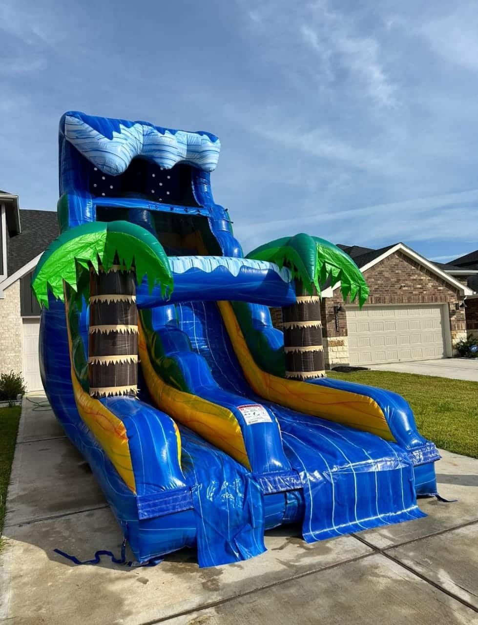 20ft Surf Side view of 20ft Surf inflatable water slide – party rental in Fulshear and Katy Texas
