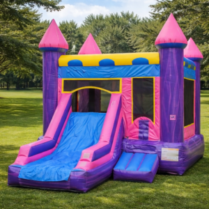 Mini Combo Pink Bounce House with Slide