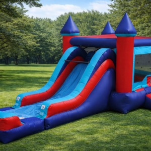 Mini Combo Blue/Red Bounce House with Slide